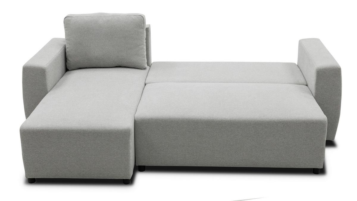 Ecksofa Pharell - Schwarz/Grau, Basics, Textil (155/230cm) - Livetastic