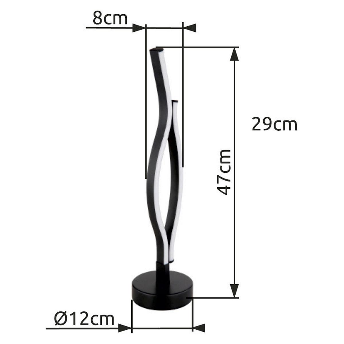 Led-tischleuchte Geronimo Schwarz Weiß D: 12 Cm - Schwarz/Weiß, Design, Kunststoff/Metall (12/47cm) - Globo