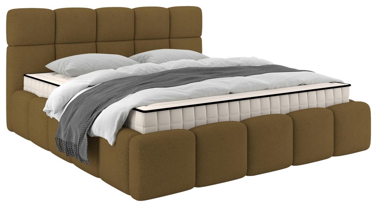 Polsterbett Cloudy M. Matratze Braun, Lf: 180x200 Cm - Braun, Trend, Holz/Holzwerkstoff (180/200cm) - Luca Bessoni