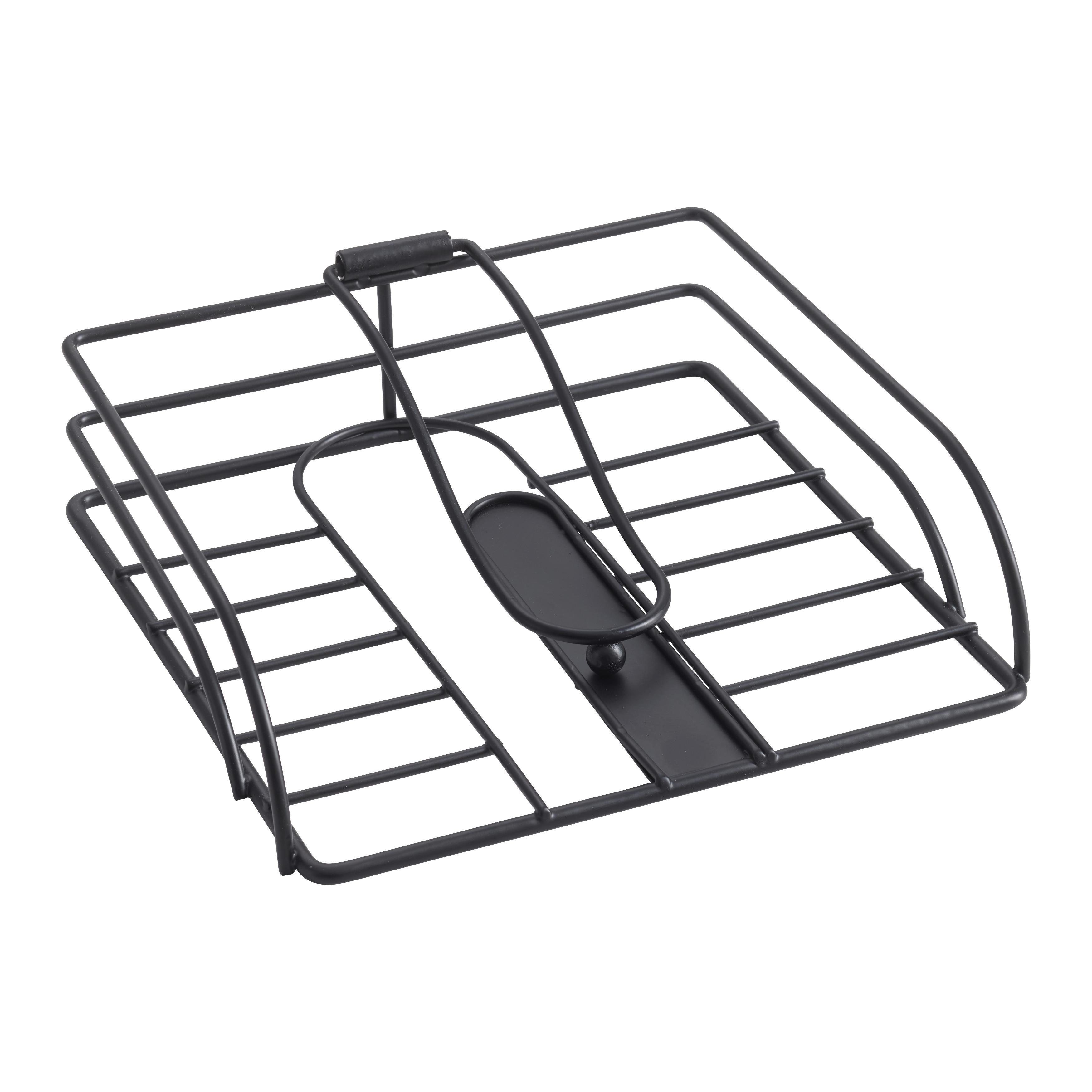 Stojan na servítky BLACKY - čierna, Modern, kov (18.5/18.5/6cm) - Mömax