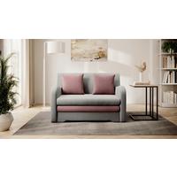 Schlafsofa Ario Grau, Rosa, B: 244 Cm - Hellgrau/Schwarz, Design, Textil (244/97/97cm) - P & B