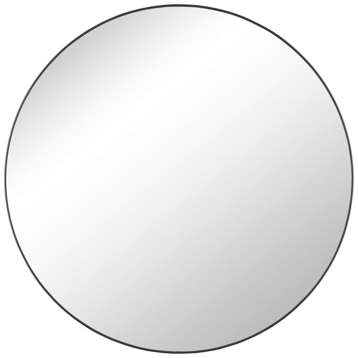 Spiegel Round IIi Schwarz Ø 75 cm - Schwarz, Trend, Glas (75/75/0,9cm)