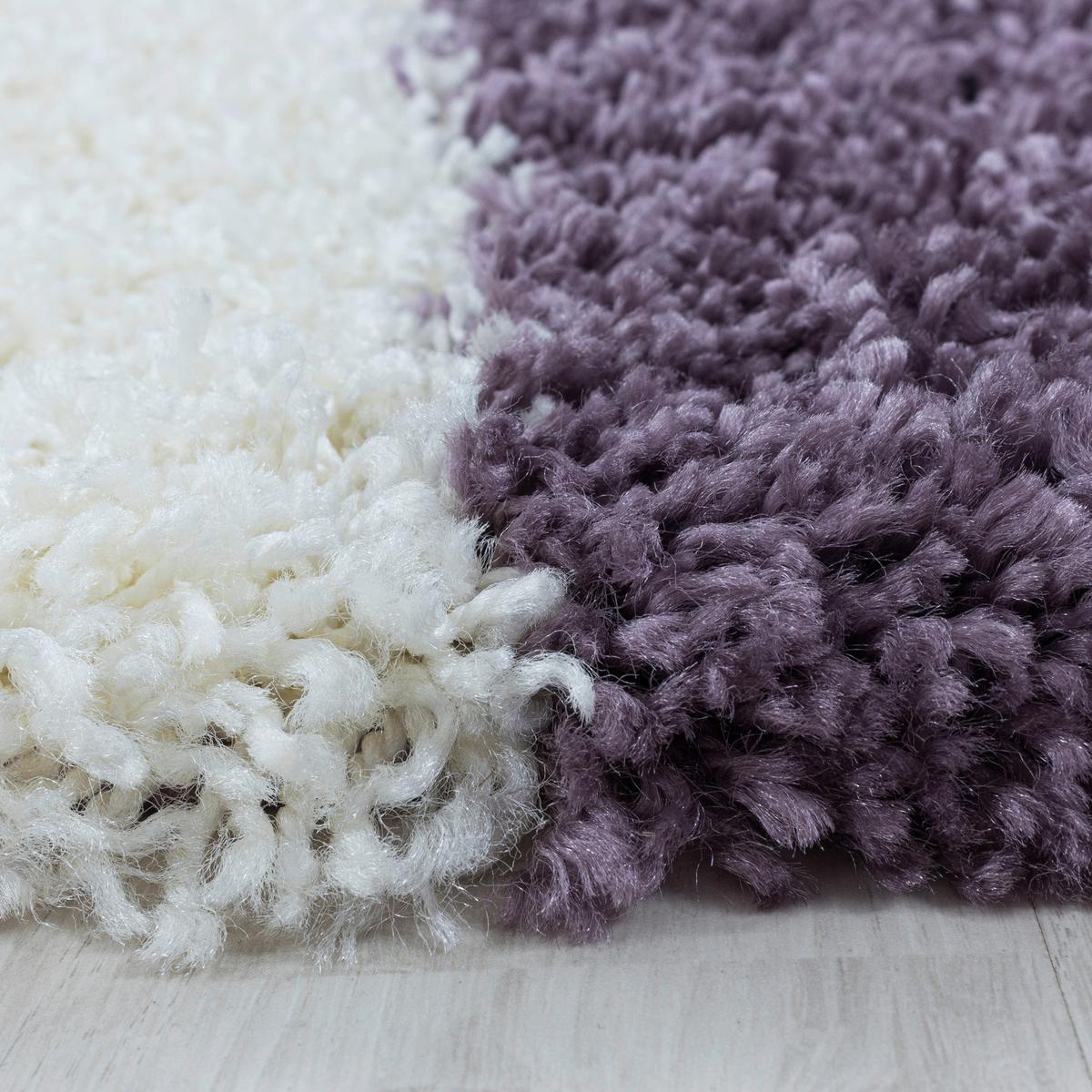 Hochflor Teppich Lila Naturfaser Tango 240x340 cm - Lila, Design, Textil (240/340cm)