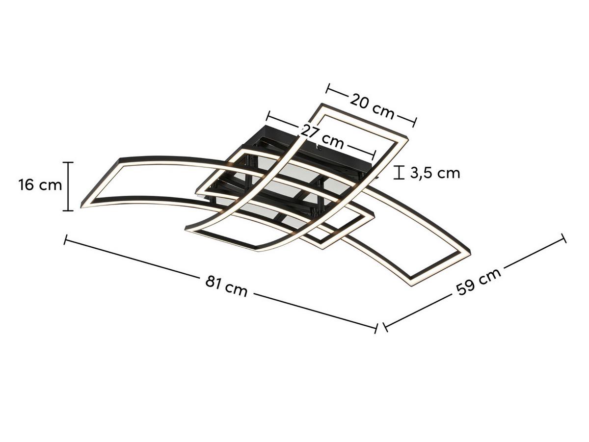 LED-Deckenleuchte Enikö Schwarz/Chromfarben max. 42 W - čierna/chrómová, Modern, kov/plast (59/81/16cm) - Mömax