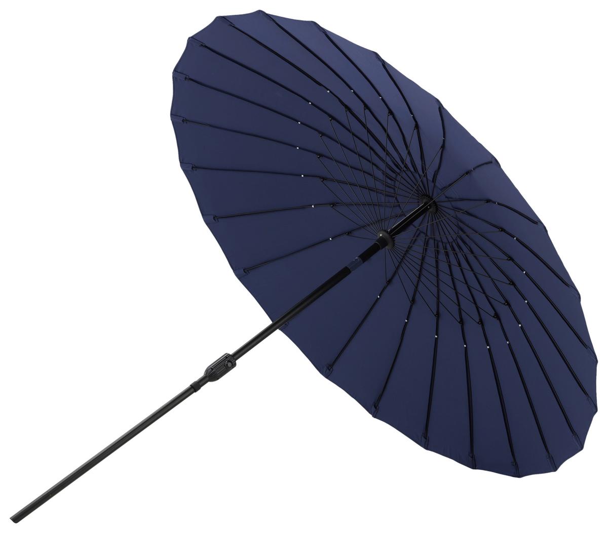 Sonnenschirm Palmetto DM: 270 cm H: 249cm Blau - Blau, KONVENTIONELL (270/270cm) - Gardenson