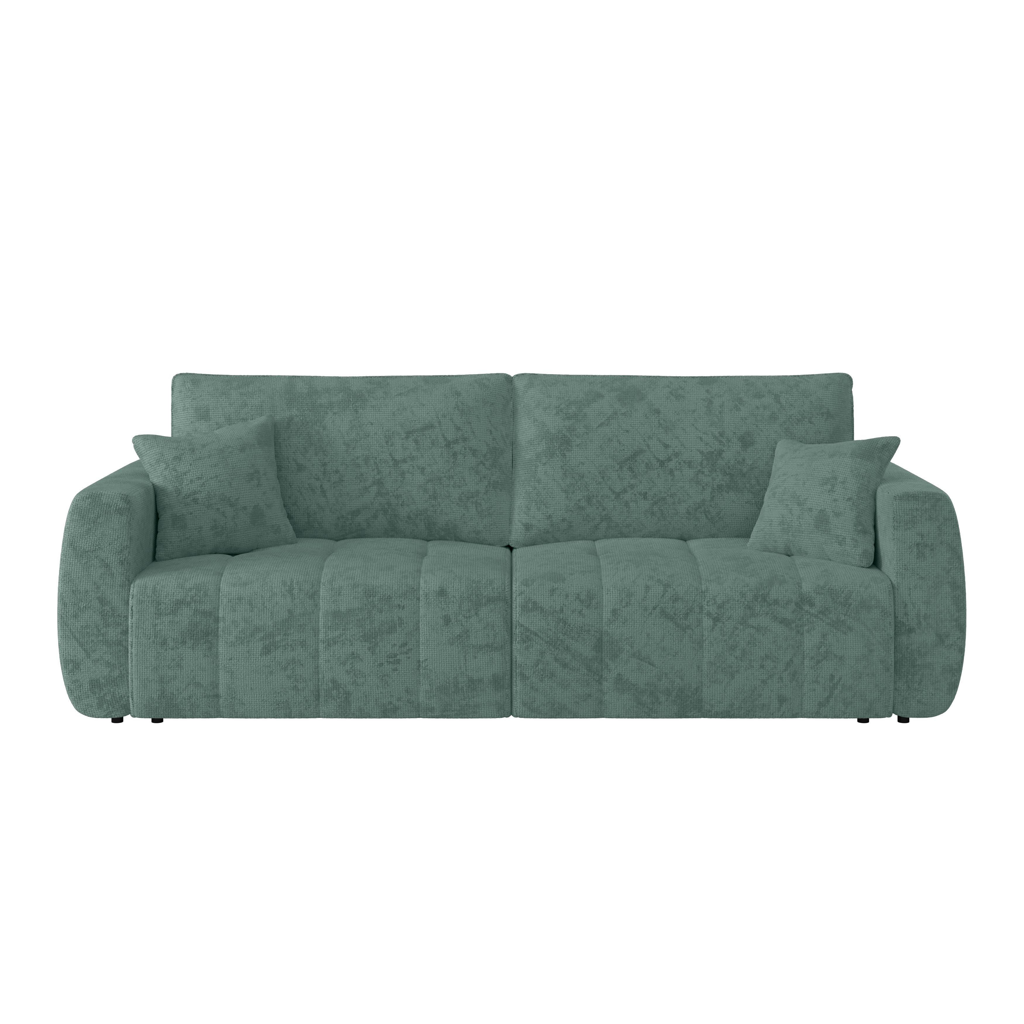 Schlafsofa Bali - Petrol/Schwarz, MODERN, Holz/Textil (245/74-90/104cm) - Luca Bessoni
