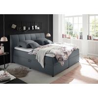 Boxspring postel GRANADA antracitová  180x200 cm - černá/antracitová, Basics, textil/plast (180/200cm) - MID.YOU