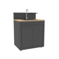 Outdoorküchenunterschrank inkl Spüle, Origin,Anthrazit,Metall - Anthrazit, Basics, Metall (80/110/60cm) - Gardenson