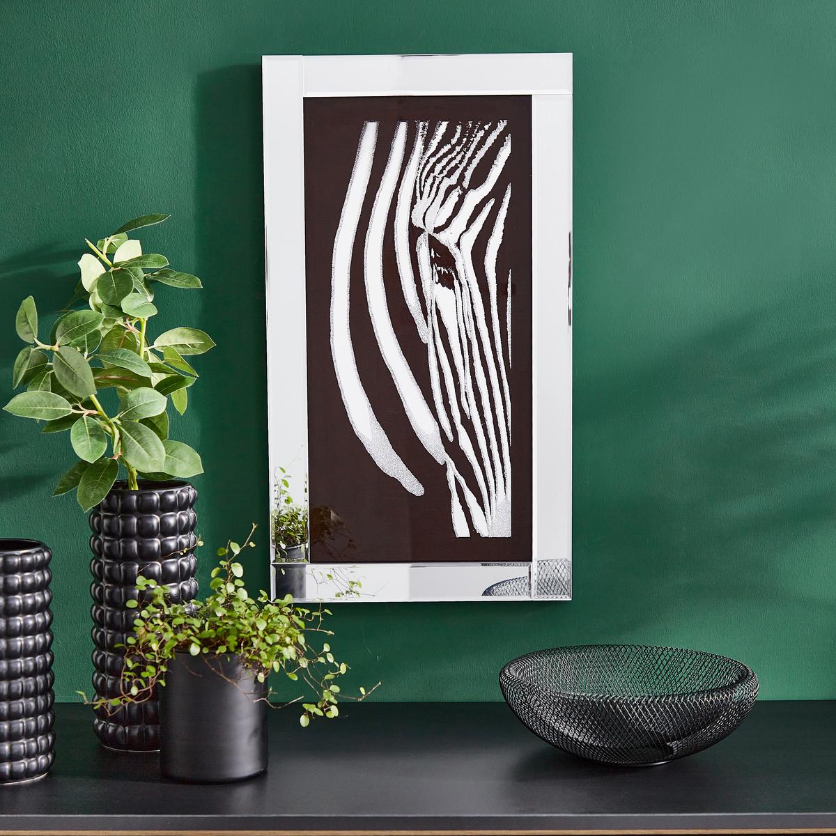 Bild Vitesa Tiere Schwarz/weiß 38x68 Cm - Schwarz/Weiß, Basics, Glas/Papier (38/68/2,3cm) - Luca Bessoni