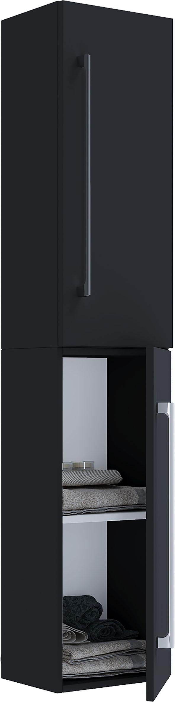 Hängender Hochschrank Vcb 6 B: 33 cm Schwarz - Schwarz, Basics, Holzwerkstoff (33/150/22cm) - MID.YOU