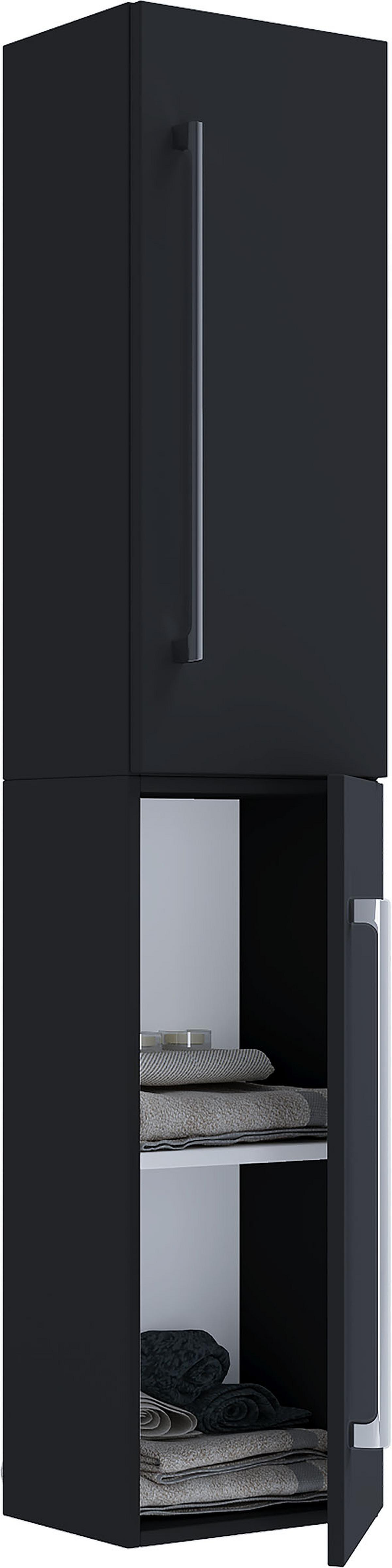 Hängender Hochschrank Vcb 6 B: 33 cm Schwarz - Schwarz, Basics, Holzwerkstoff (33/150/22cm) - MID.YOU