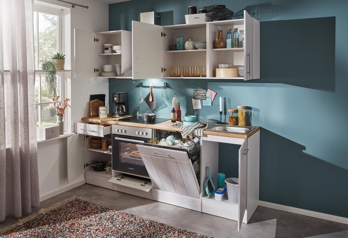 Küchenleerblock Anton Landhaus - Wildeiche/Lärchefarben, Basics, Holzwerkstoff (220cm) - Respekta