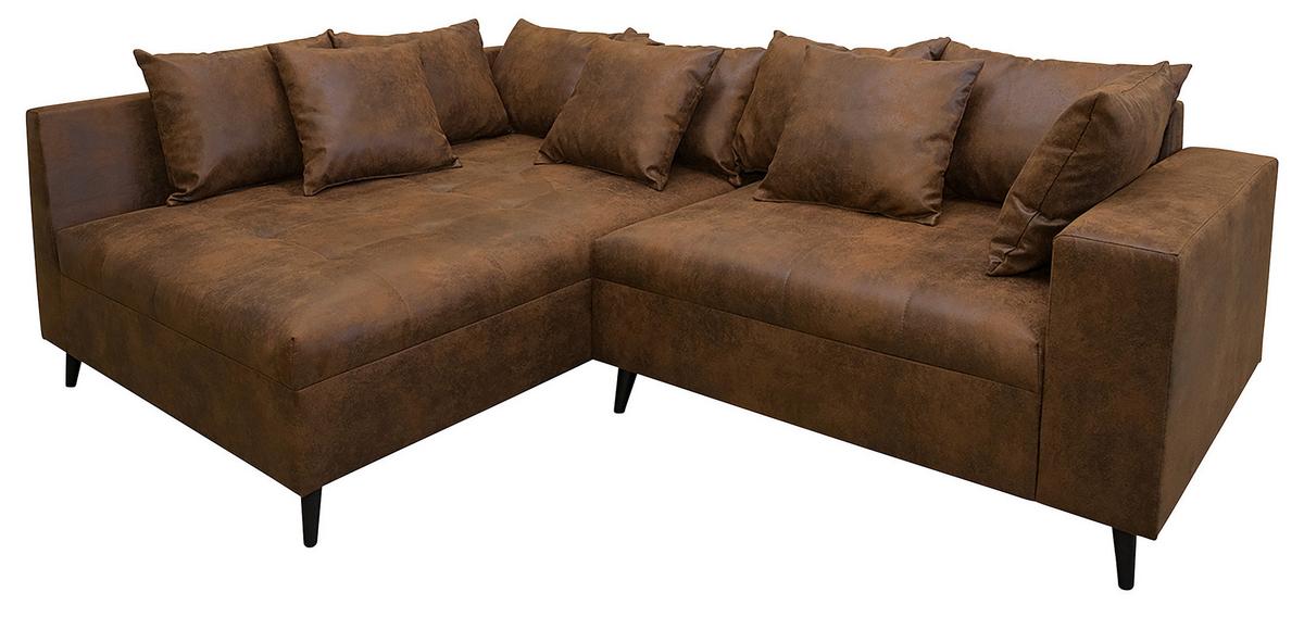 Ecksofa Pruno, Braun S: 174x247 Cm - Schwarz/Braun, Design, Textil (174/247cm) - MID.YOU