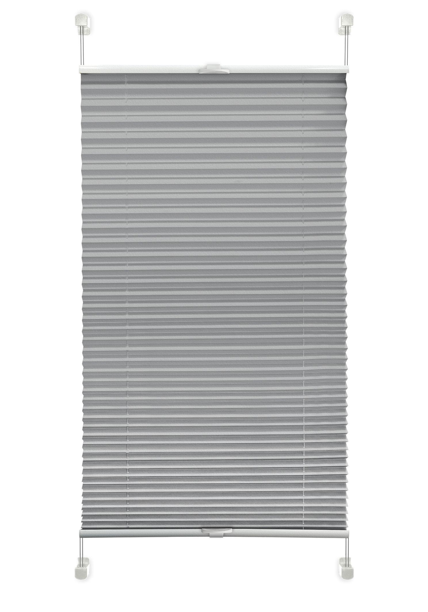 Plissee Solid Crash Blickdicht, 40x130cm - Silberfarben, Basics, Kunststoff/Textil (40/130cm)