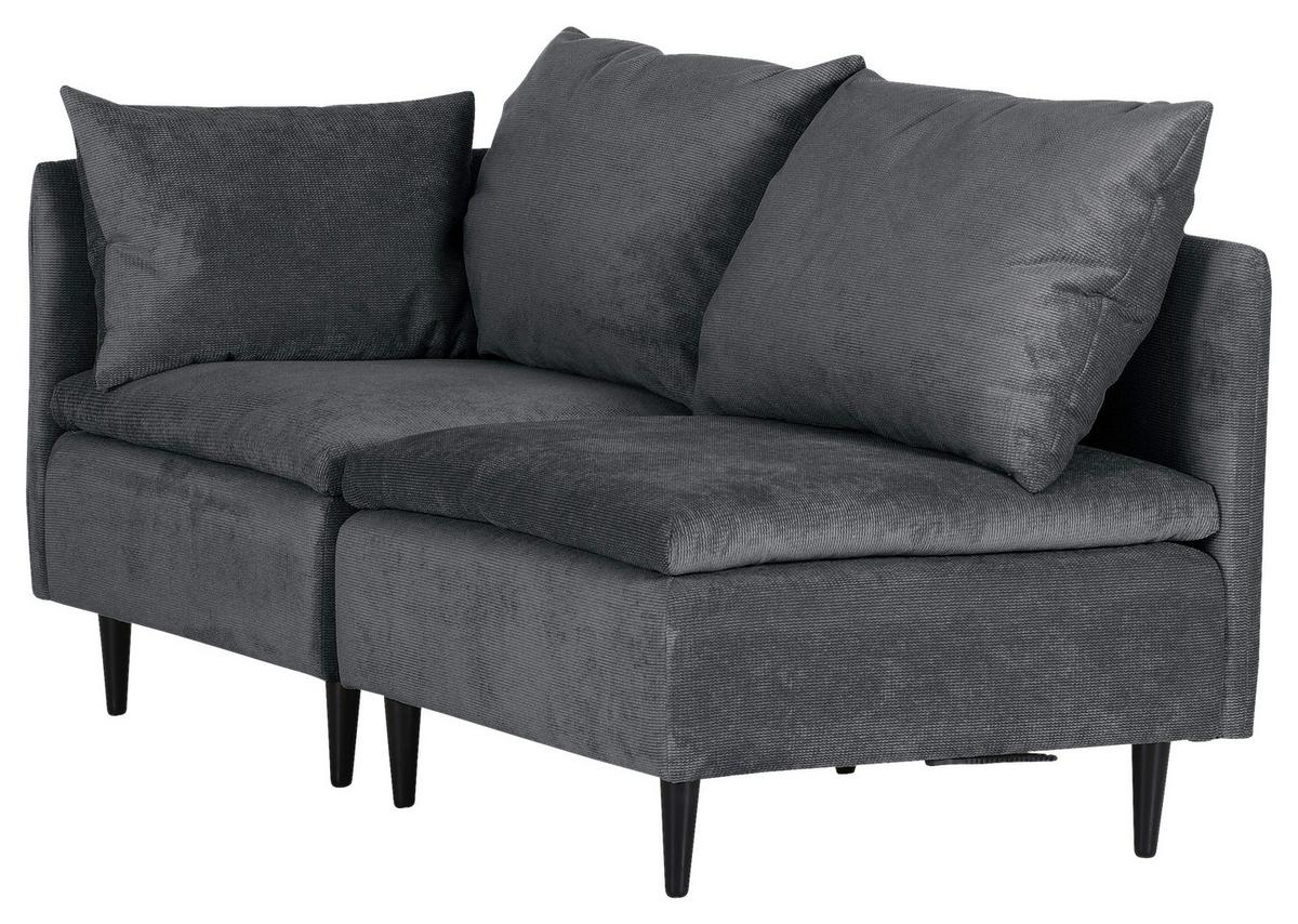 Sofaelement Fynn, Anthrazit B: 77 cm - Anthrazit/Schwarz, KONVENTIONELL, Textil (77/72/83cm) - MID.YOU