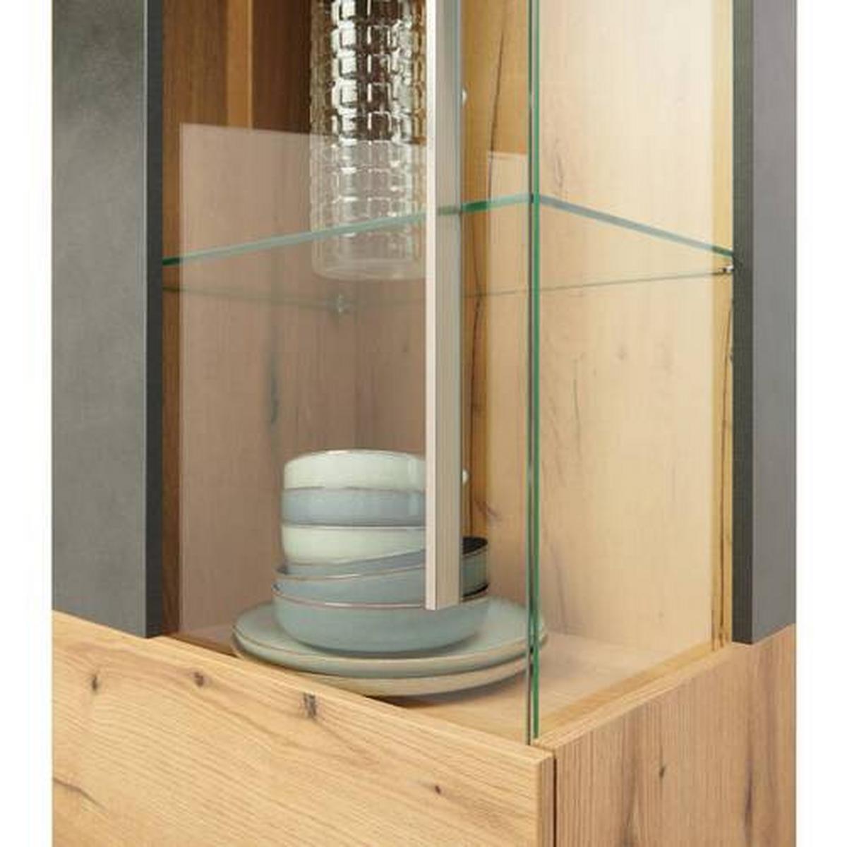 Wohnkombination Modern 3-Tlg. Limit, Matera/Eiche Dekor - MODERN, Glas/Holzwerkstoff (273/193,5/40cm)