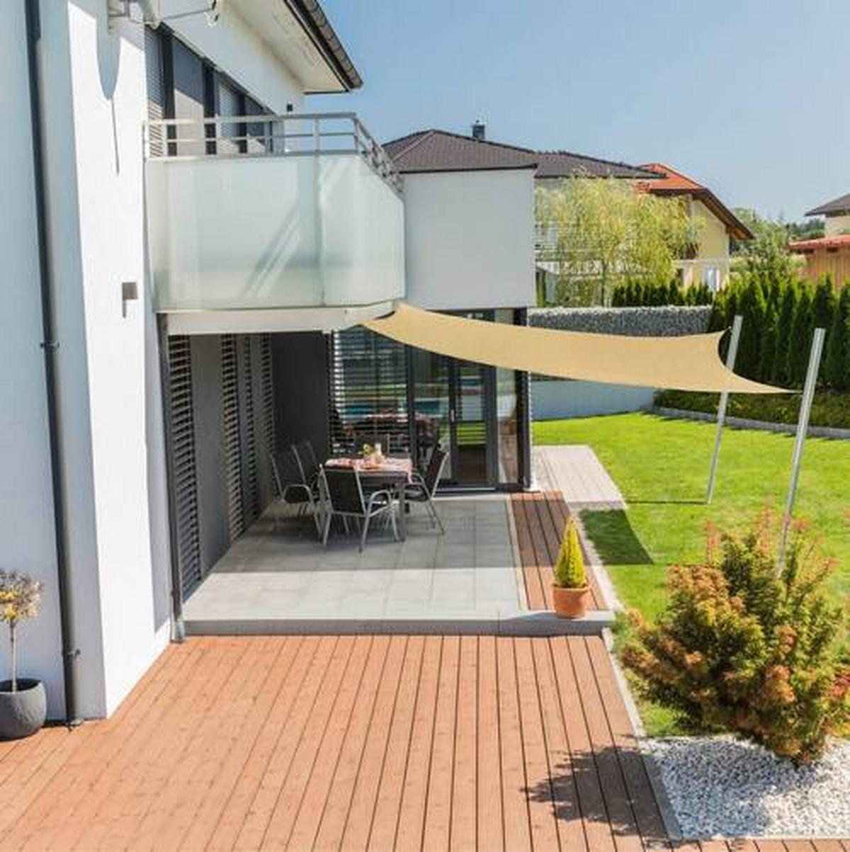 Sonnensegel Quadrat 5x5 M - Champagner, Basics (500/500cm)