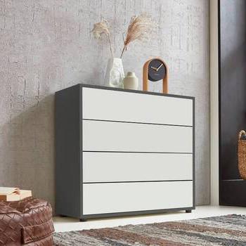 Kommode Mailand Typ 3 - Anthrazit/Schwarz, MODERN, Holzwerkstoff (79/73/33cm) - MID.YOU