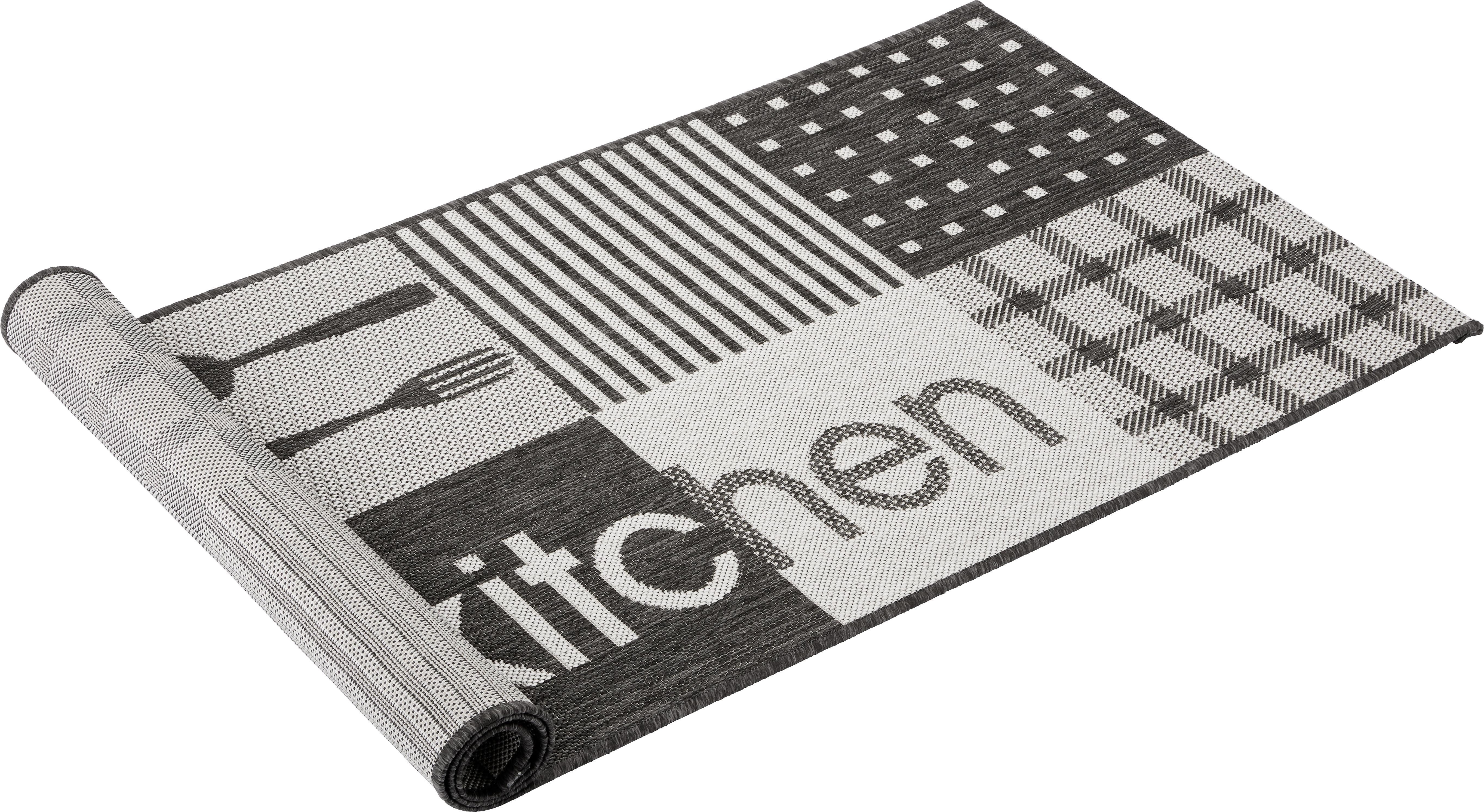 Teppich Läufer Küche Grau Kitchen 80x200 cm - Anthrazit/Silberfarben, Basics, Textil (80/200cm) - James Wood