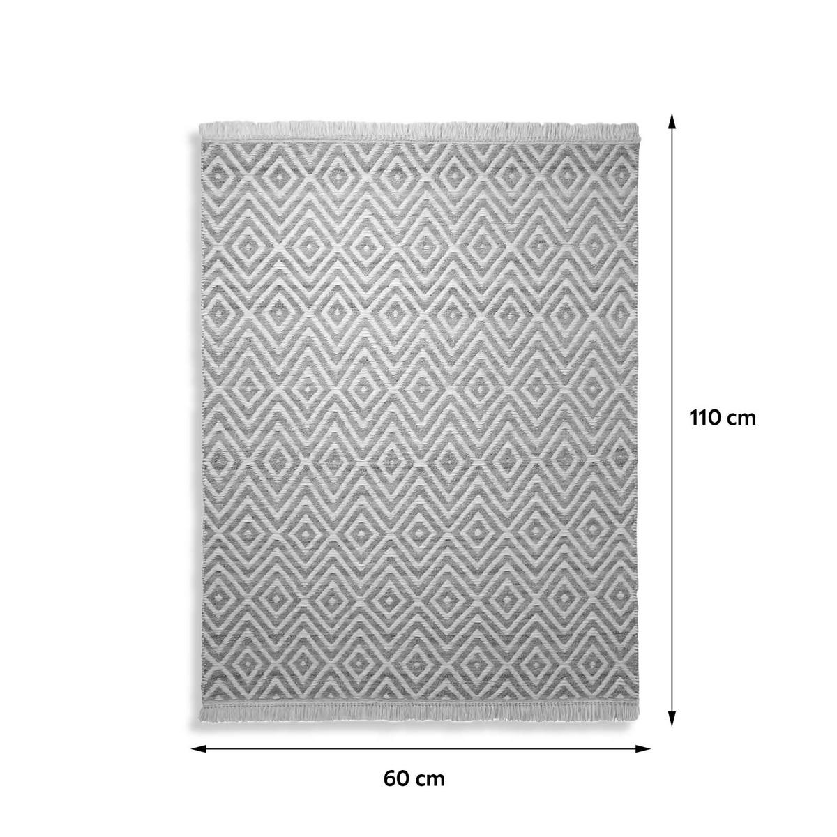 Handwebteppich Rot/weiß Wolle Vector 60x110 Cm - Rot/Weiß, KONVENTIONELL, Textil (60/110cm) - Esprit