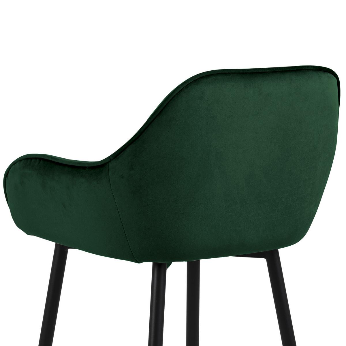 Barhocker Mit Lehne Brooke Dunkelgrün/schwarz - Dunkelgrün/Schwarz, KONVENTIONELL, Textil/Metall (55/103,5/52cm) - Livetastic