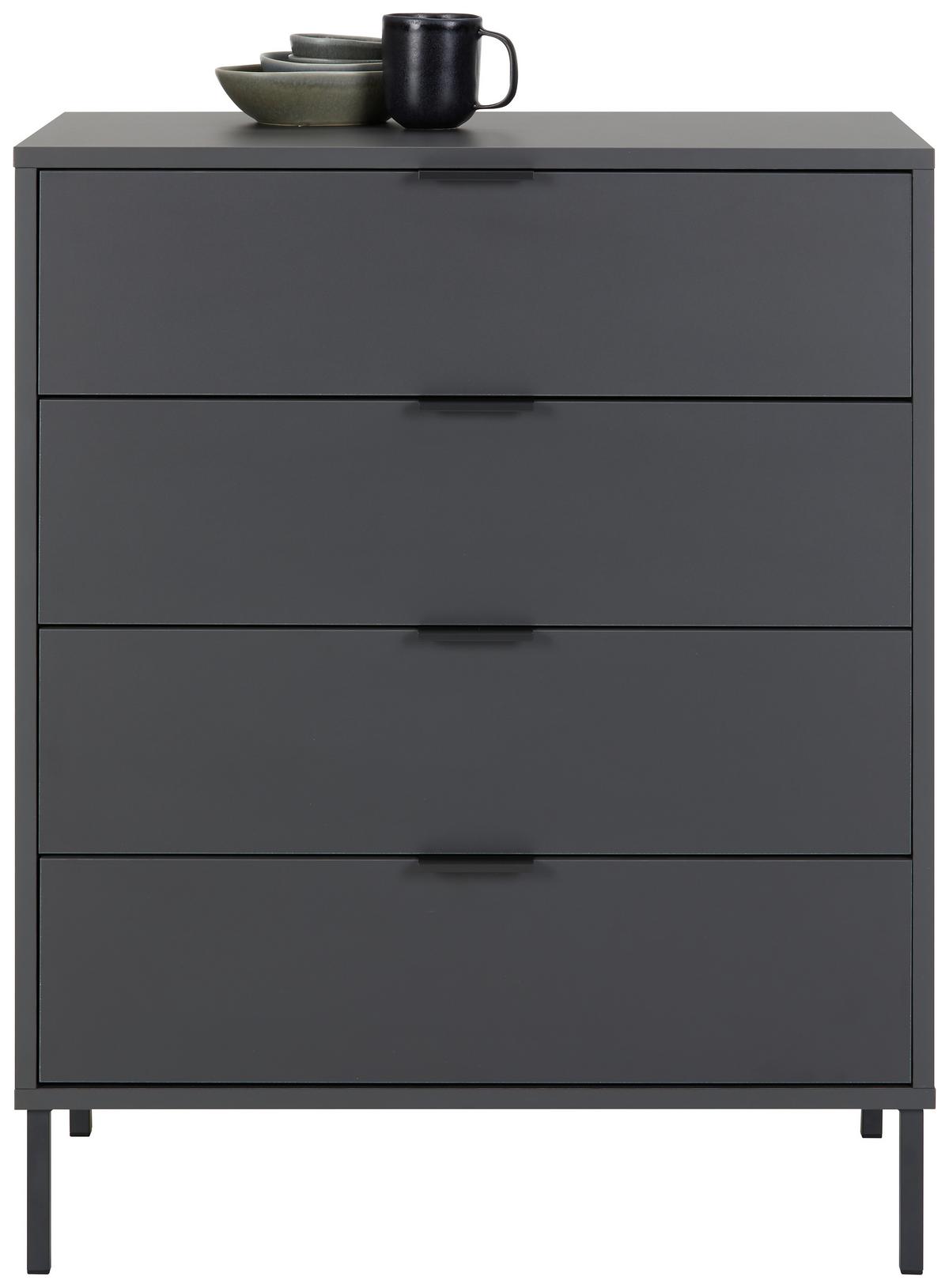Komoda so 4 zásuvkami Bounty, antracitová - antracitová, Modern (81/87/45cm) - Premium Living
