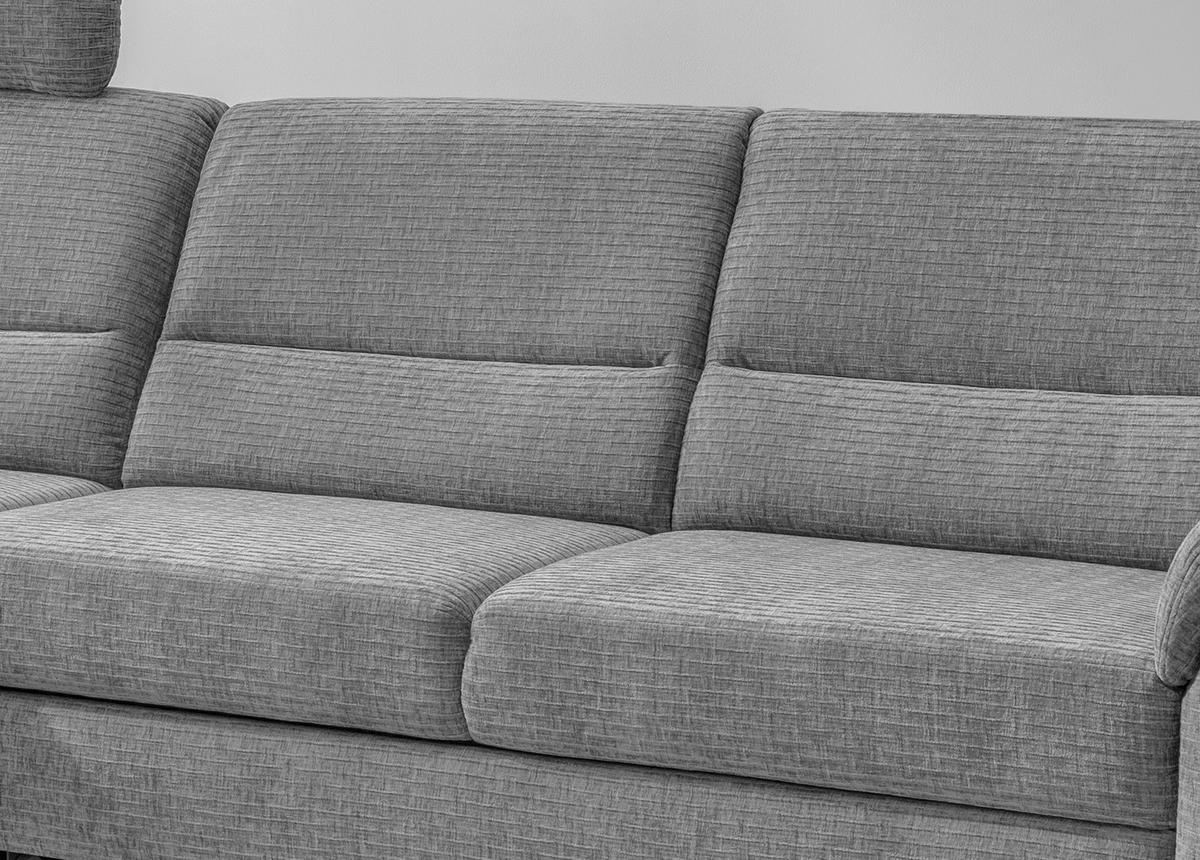 Ecksofa Cavoli, Grau S: 176x279 cm - Schwarz/Grau, MODERN, Textil (176/279cm) - Livetastic