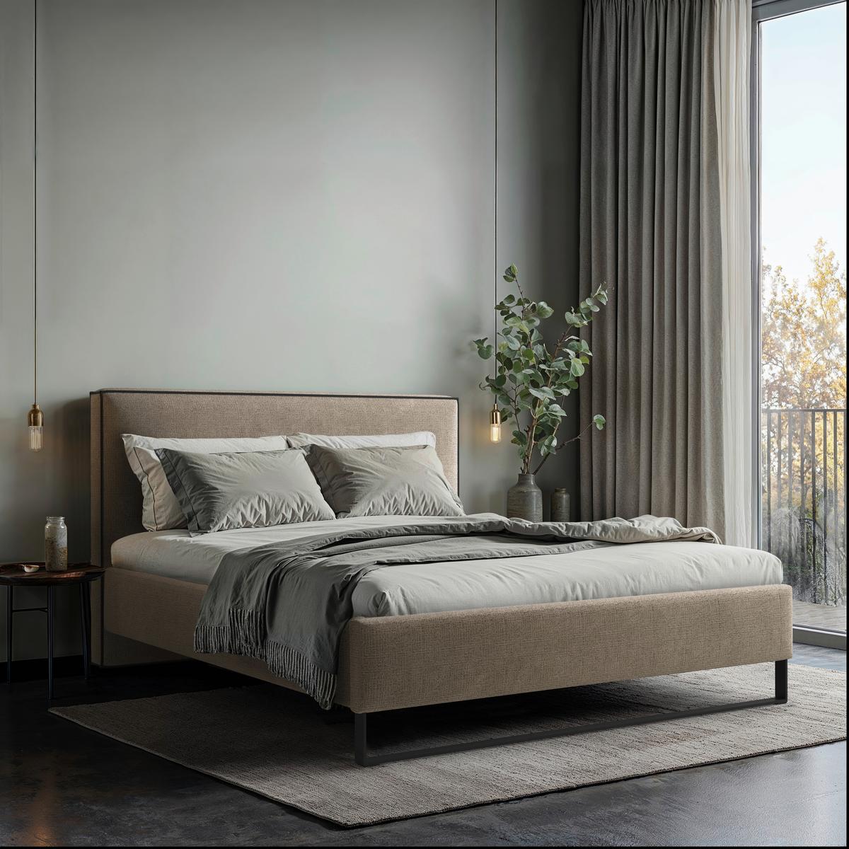 Polsterbett Winter Braun Lf: 180x200 Cm - Schwarz/Braun, MODERN, Holz/Holzwerkstoff (180/200cm) - MID.YOU