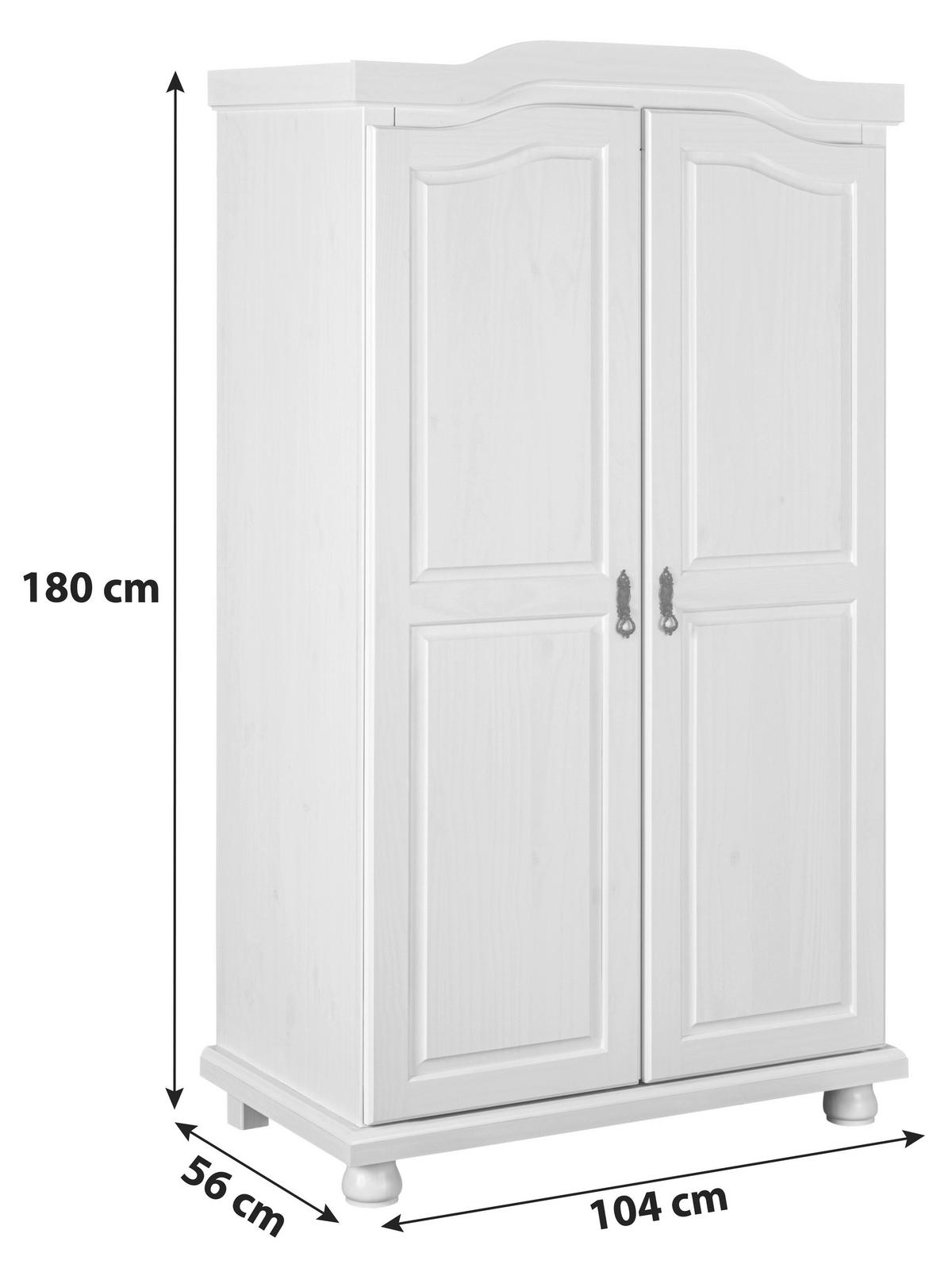 Šatní skříň HEDDA šířka 104cm - bílá, Lifestyle (104/180/56cm) - MID.YOU