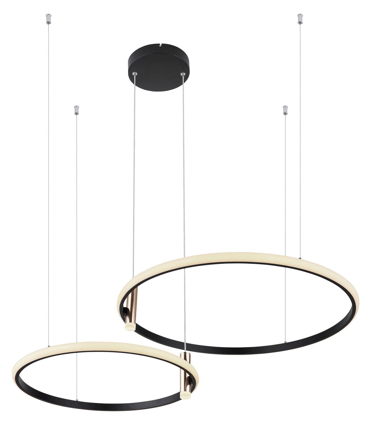 LED-Hängeleuchte Solar H: 150 cm 1-Flammig dimmbar - Goldfarben/Opal, Design, Kunststoff/Metall (102,5/70/150cm) - Globo