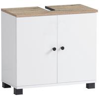 Waschbeckenunterschrank Lugo - Schwarz/Weiß, MODERN, Holzwerkstoff (60/62,4/32,6cm) - MID.YOU