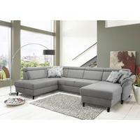 Wohnlandschaft Arngast links hellgrau, 193x317x165 cm - Hellgrau/Schwarz, KONVENTIONELL, Textil (193/317/165cm) - Sit & More