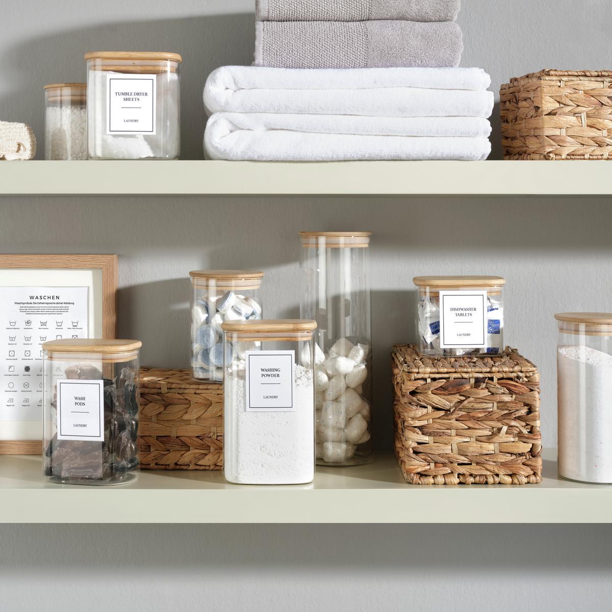 Dóza na potraviny Hedvig, Ø/V: 10/13,5cm - přírodní barvy, dřevo/sklo (10/13,5cm) - Zandiara