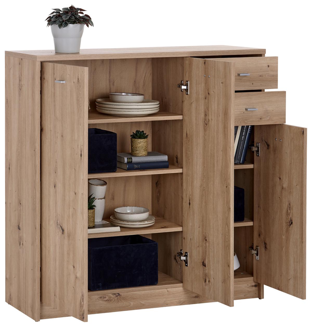 Kommode 109,1cm 4-You New, Eiche Artisan Dekor - Eiche Artisan, MODERN, Holzwerkstoff (109,1/111,4/34,6cm)