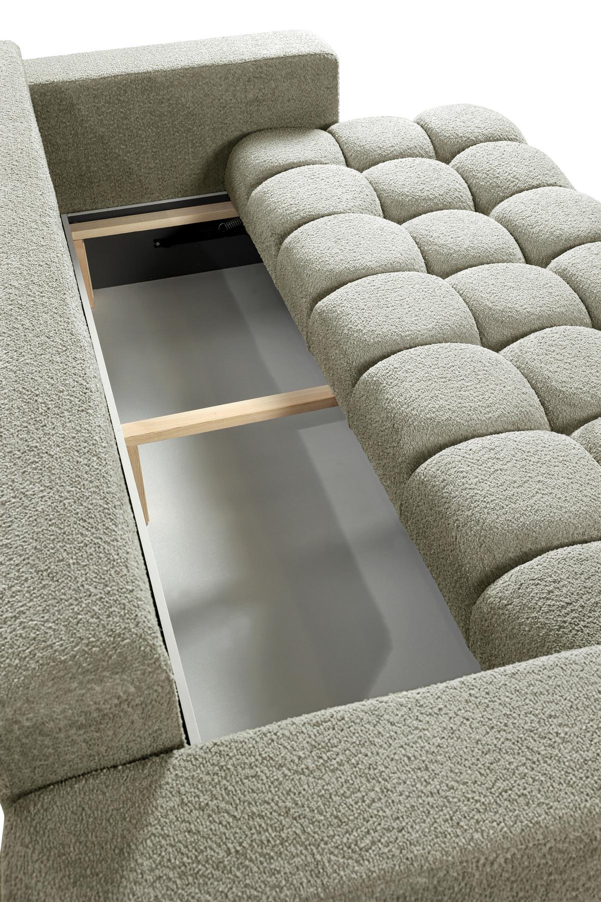 Schlafsofa Cloud Taupe B: 250 Cm - Taupe/Schwarz, Basics, Textil (250/86/140cm) - Livetastic