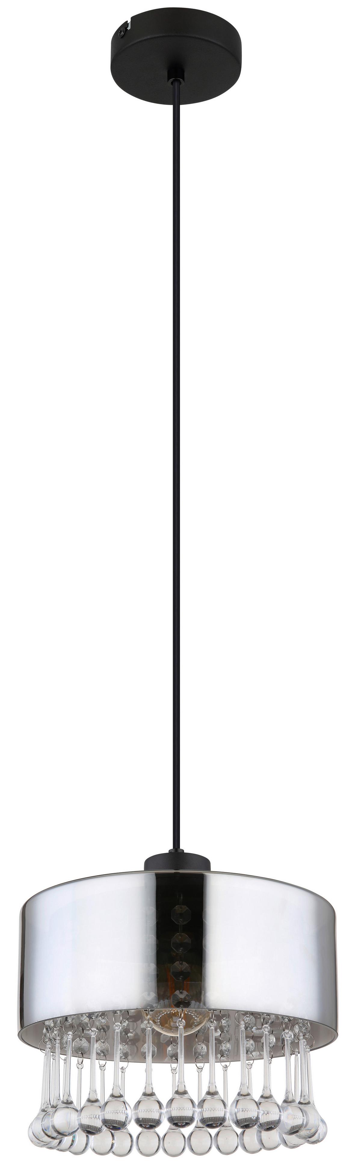Hängeleuchte 15884h1 - Klar/Schwarz, KONVENTIONELL, Glas/Kunststoff (25/120cm) - Globo