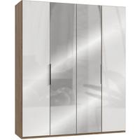 Drehtürenschrank 200cm Level, Weiß/eiche Dekor - Eichefarben/Weiß, MODERN, Glas/Holzwerkstoff (200/236/58cm) - MID.YOU