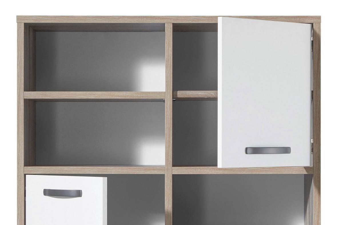 Vysoká komoda MOON - hnedá/sivá, Modern, kompozitné drevo/plast (95/146/46cm) - MID.YOU