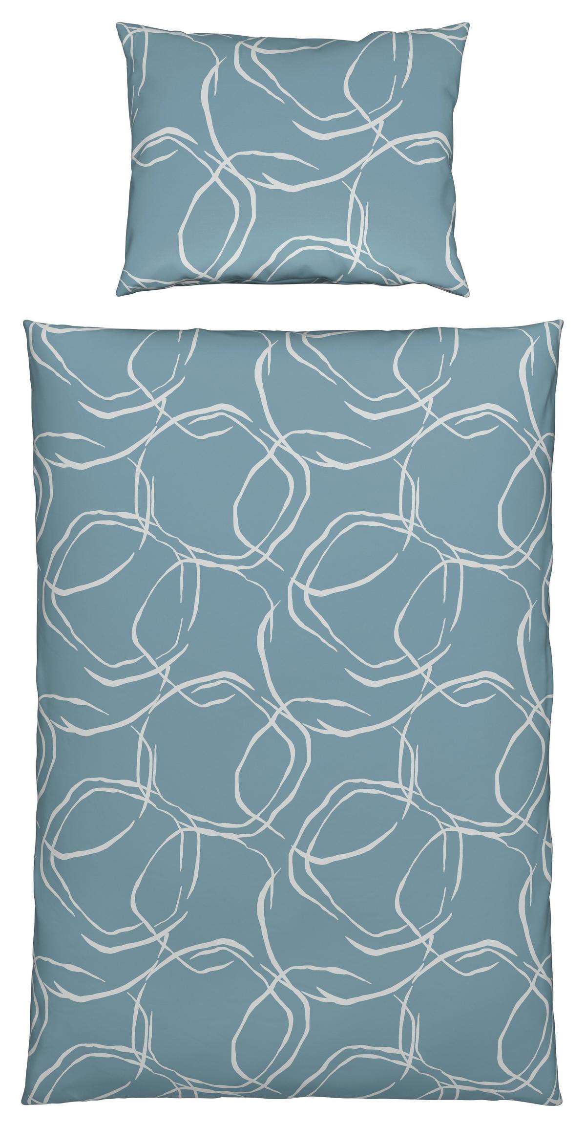 Bettwäsche Stones - Blau, MODERN, Textil - Luca Bessoni