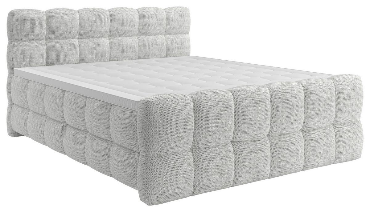 BOXSPRINGBETT inkl. Bettkasten 160x200 - Grauweiß/Schwarz, Trend, Holz/Holzwerkstoff (160/200cm) - Sembella