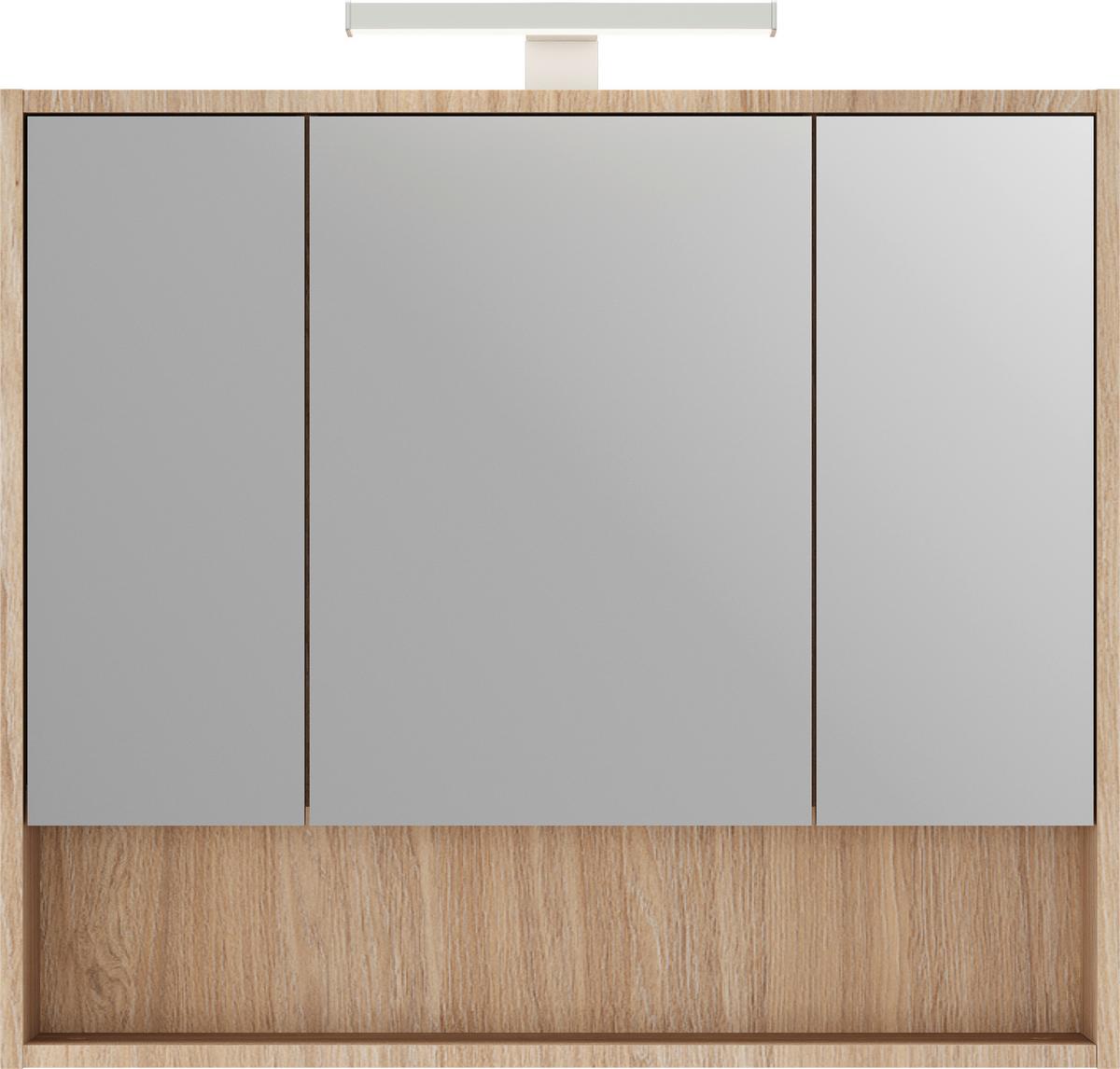 Spiegelschrank Andora Eichefarben B: 80 cm - Eichefarben, MODERN, Glas/Holzwerkstoff (80/74/22cm) - Stylife