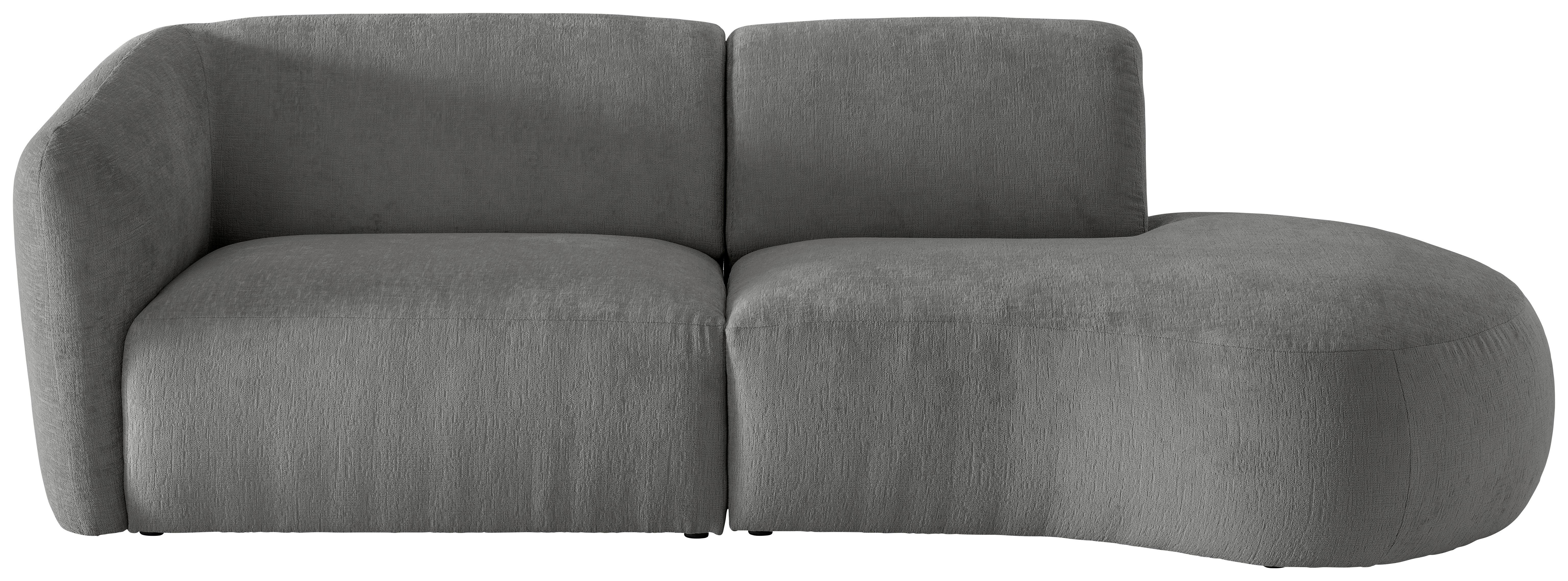 Ecksofa Jesi, Graubraun S: 238x107 Cm - Graubraun/Schwarz, MODERN, Textil (238/107cm) - Livetastic