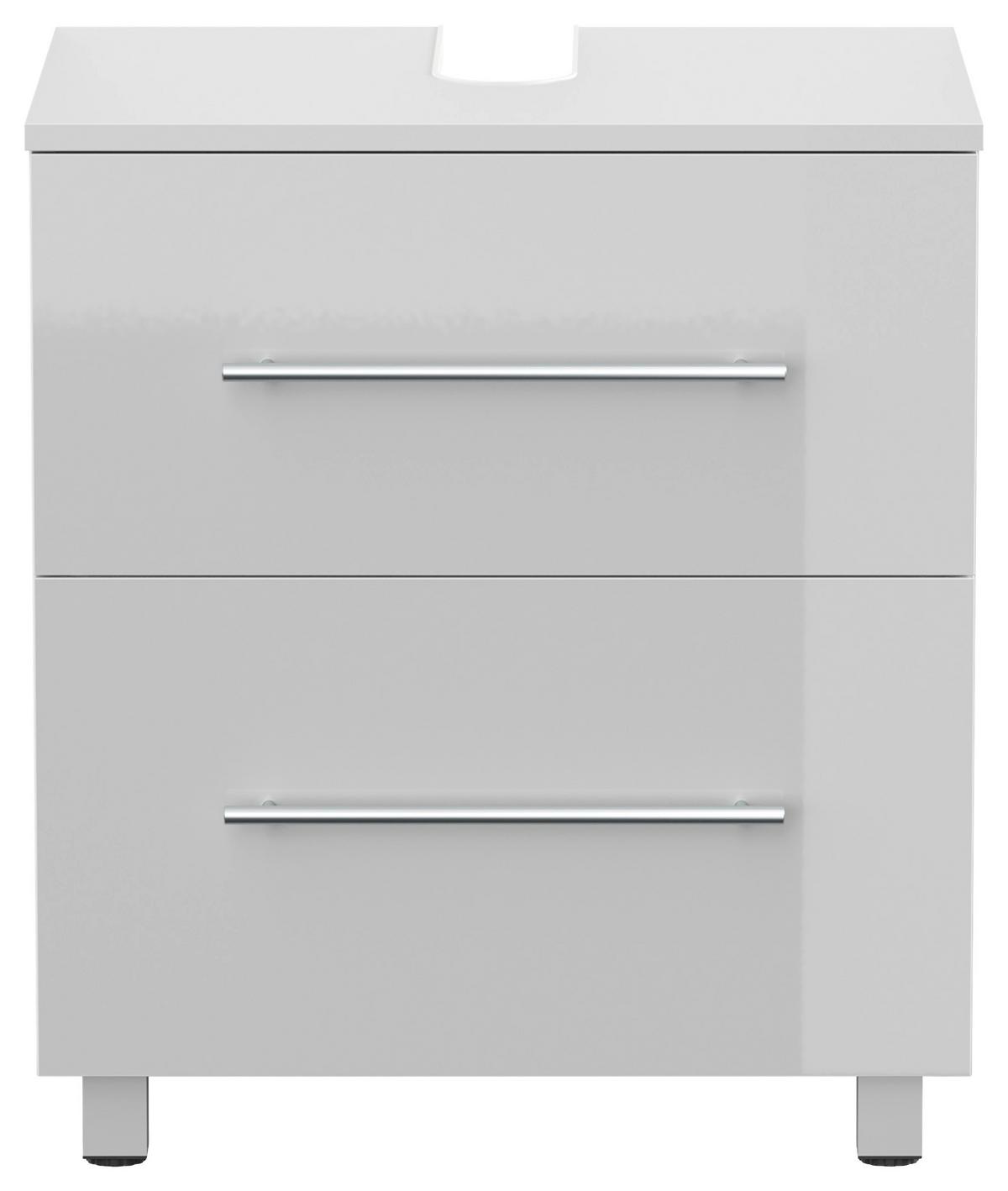 Waschbeckenunterschrank Mondial Weiß Hg B: 55 cm - Weiß Hochglanz, MODERN, Holzwerkstoff (55/63/41,6cm) - MID.YOU