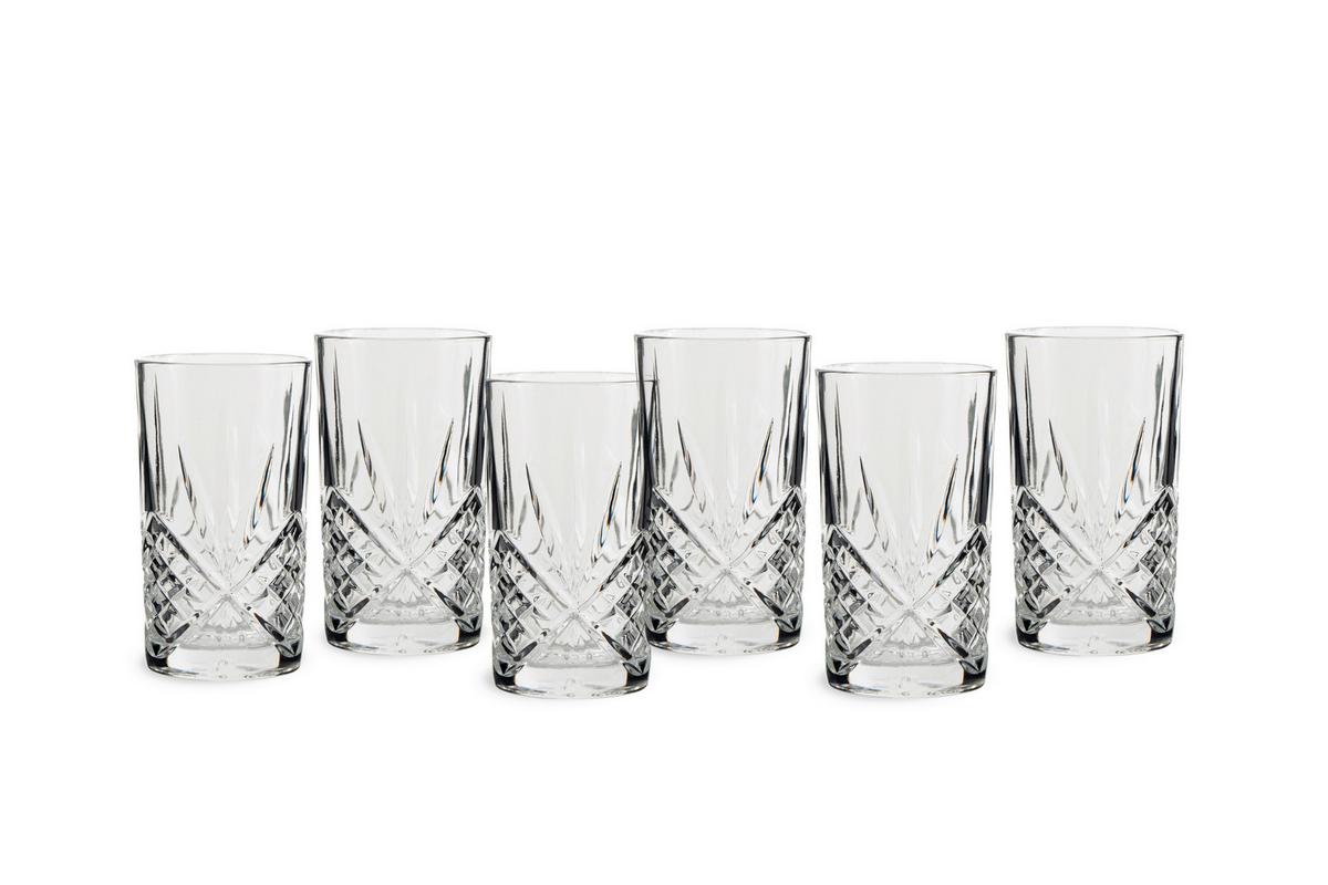Longdrinkgläserset 6 Stück Glas, 350 ml - Transparent, Basics, Glas (7.7/13.8cm) - Echtwerk