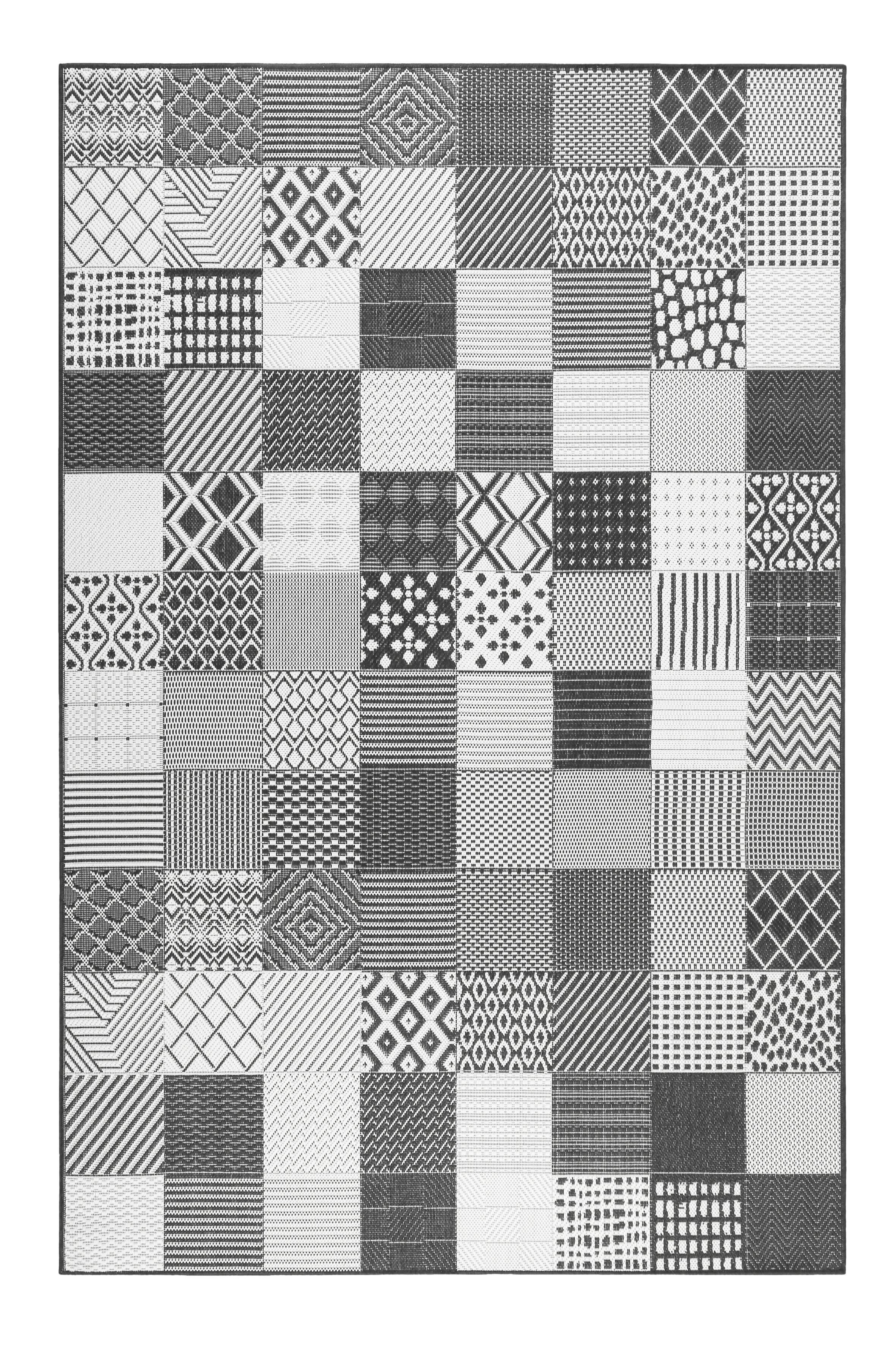 Outdoorteppich Chester - Schwarz/Weiß, KONVENTIONELL, Textil (160/225cm) - Esprit