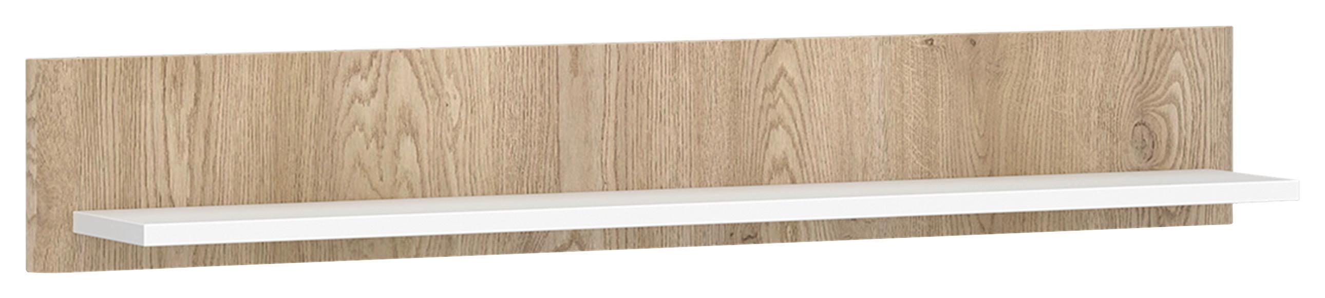 Wandregal Brilon Eichefarben/Weiß B: 136 cm - Eichefarben/Weiß, KONVENTIONELL, Holzwerkstoff (136/21,5/24cm) - MID.YOU