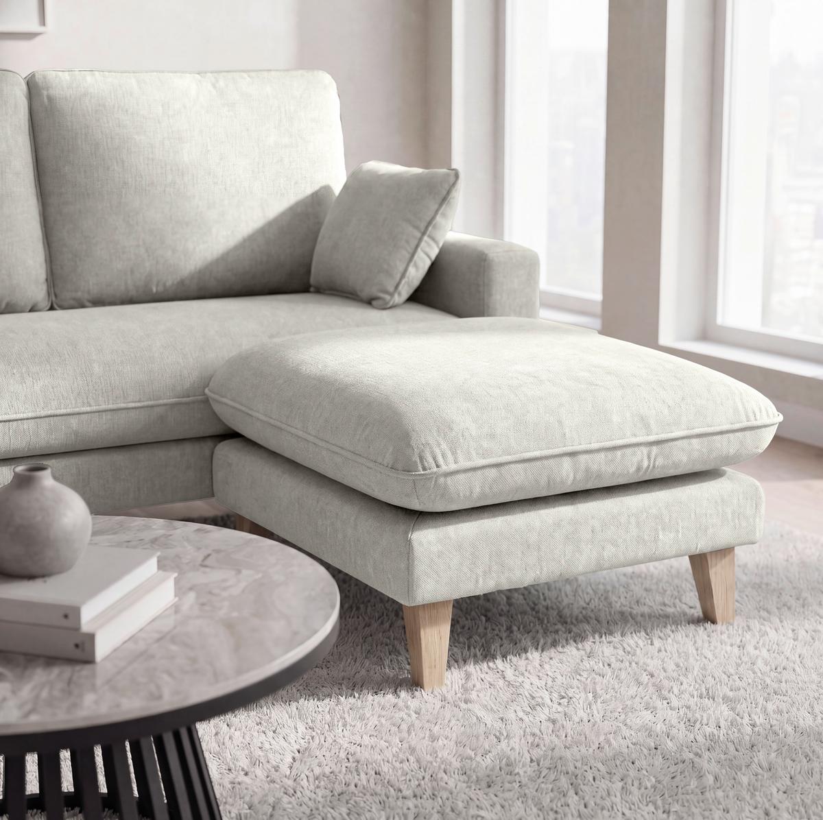 Sedacia súprava ILLA, svetlosivá - svetlosivá, Modern, drevo/textil (154/84/86cm) - Bessagi Home