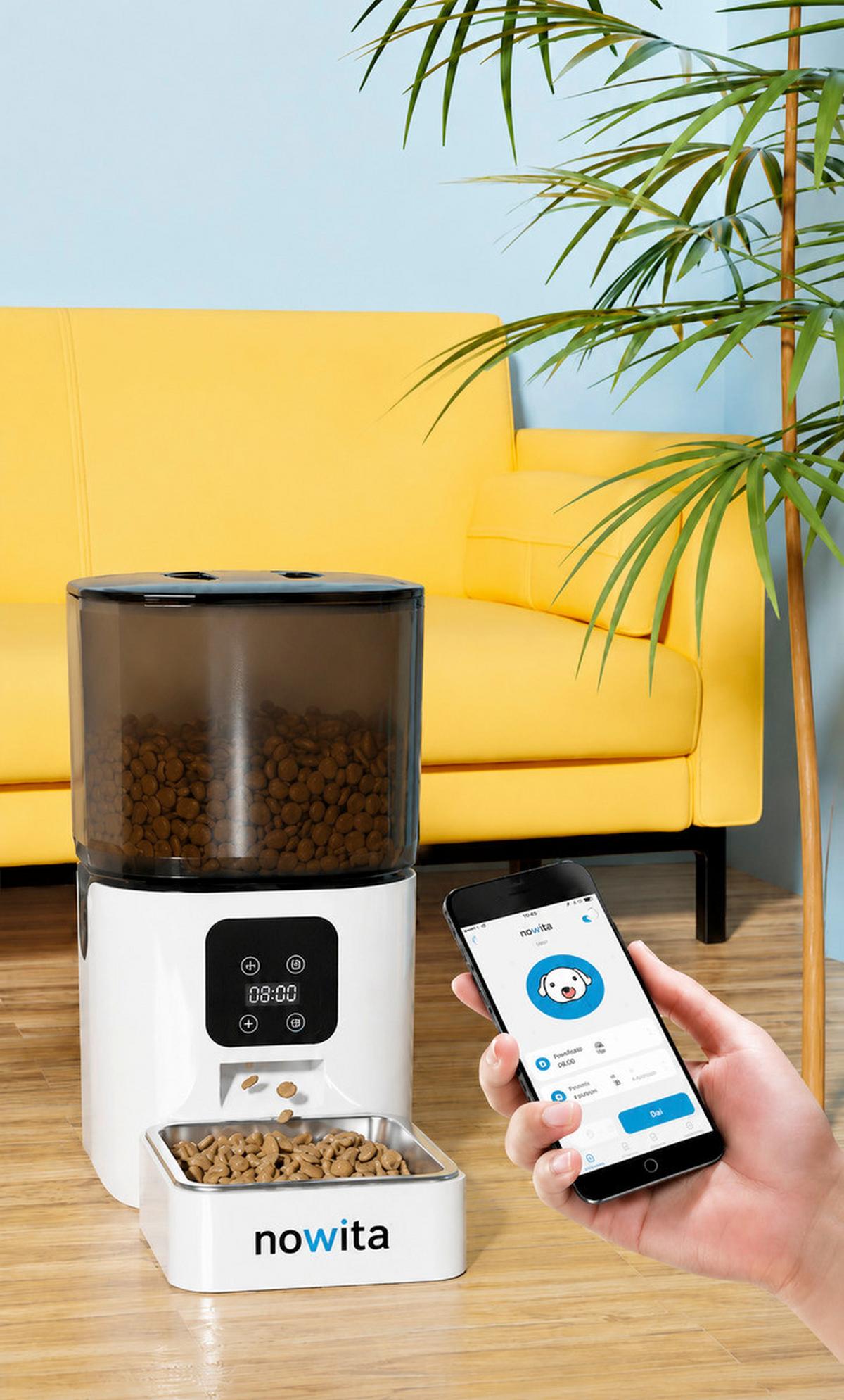 Automatischer Futterspender mit WI-FI,  4 Liter - Weiß, Basics, Kunststoff (18/30/25cm)