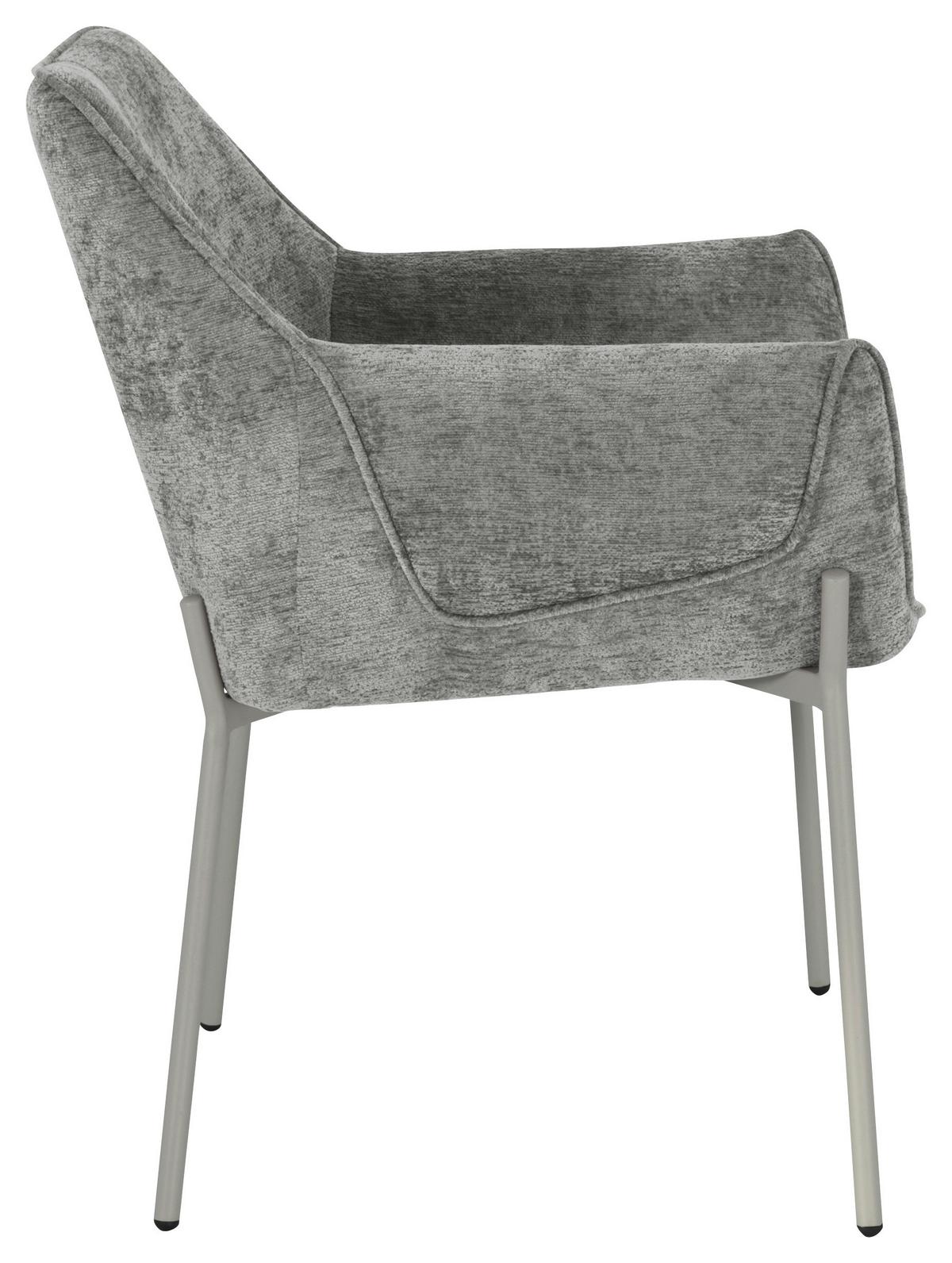 Armlehnstuhl Alea Chenille Grau, B: 62 cm - Dunkelgrau/Grau, MODERN, Holz/Textil (62/83/62cm) - MID.YOU