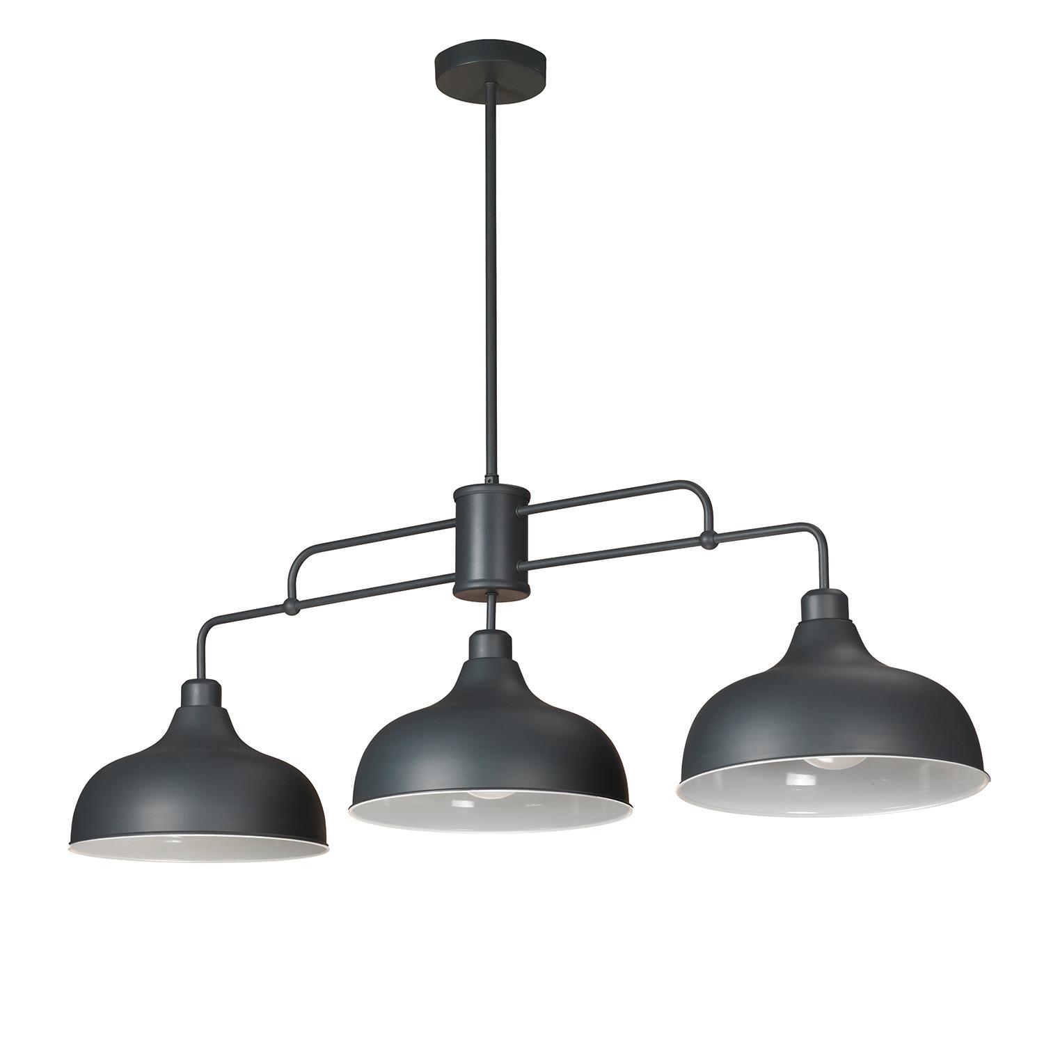 Hängeleuchte 4857/3 - Grau, KONVENTIONELL, Metall (106/83/45cm)